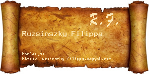 Ruzsinszky Filippa névjegykártya